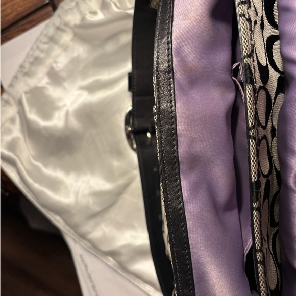 COACH Bleeker 12562 Shoulder Bag Black Patent Leather/Signature Canvas Medium - Picture 12 of 16